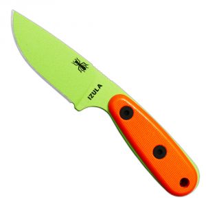 ESEE Izula Venom Green Fixed Blade Knife w/ Orange G10 Handles and Molded Polymer Sheath